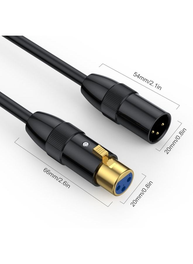 JUNSUNMAY XLR Male to Female Mic Cord 3 Pin Audio Cable Balanced Shielded Cable, Length:15m