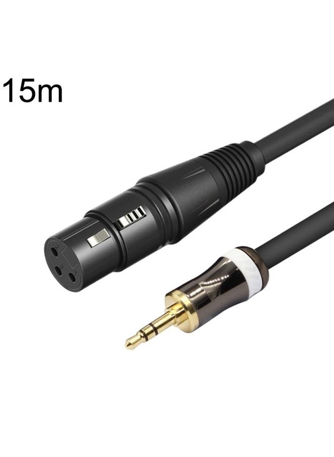 3.5mm To Caron Female Sound Card Microphone Audio Cable, Length: 15m