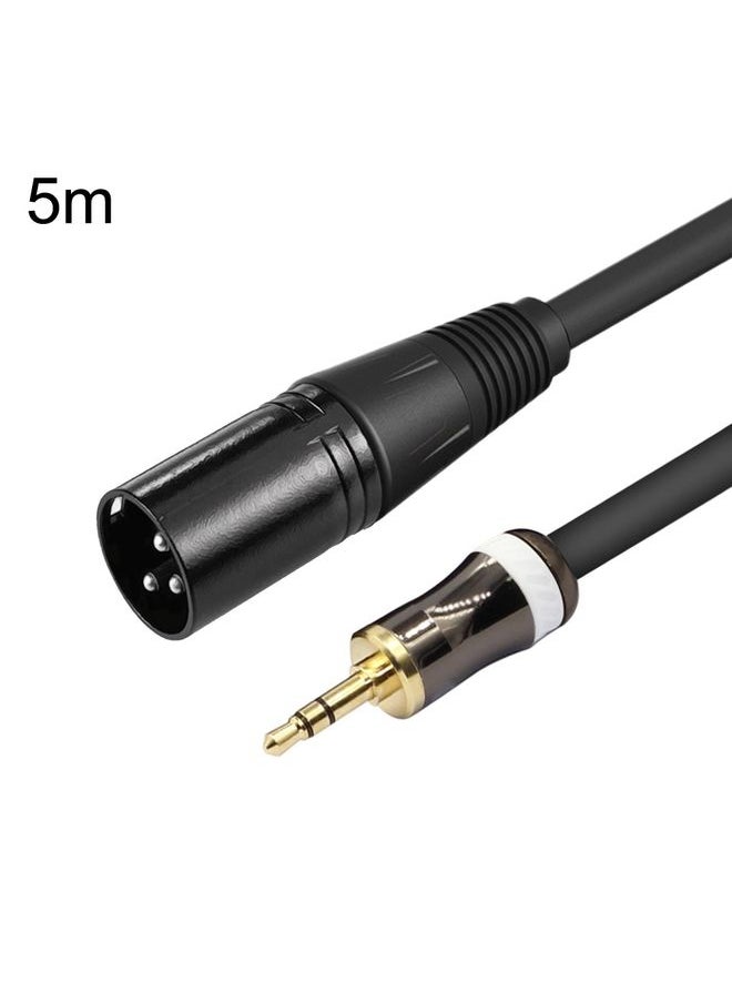 3.5mm To Caron Male Sound Card Microphone Audio Cable, Length:5m