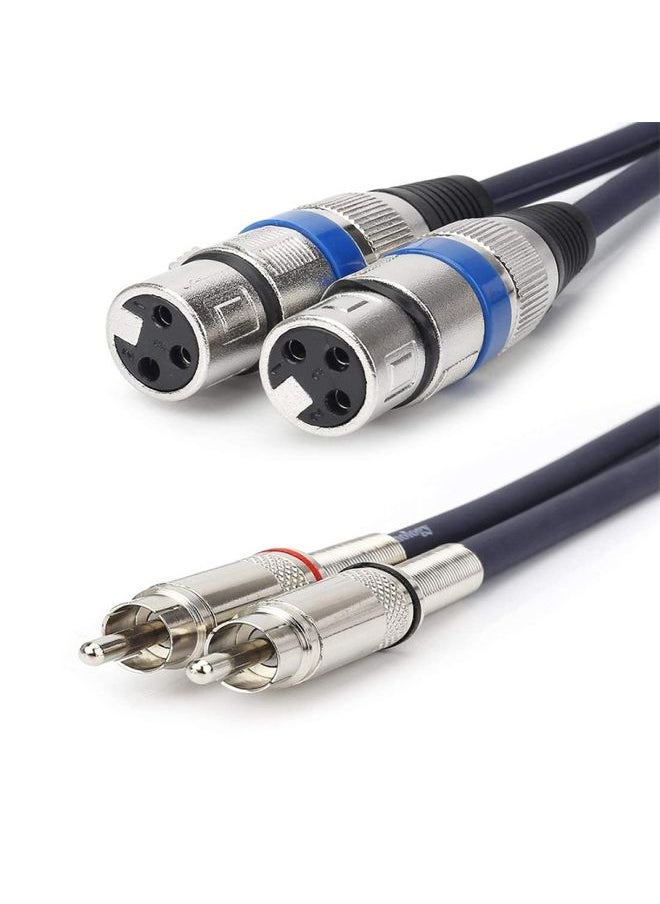 2RCA Male 2XLR Caron Female Speaker Audio Balance Cable, Length:10m