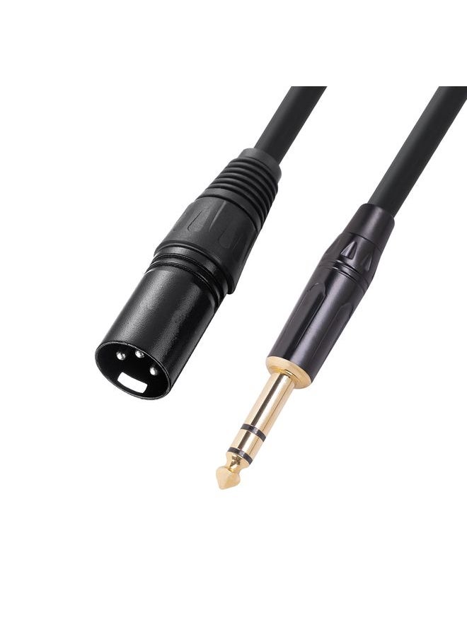 TC145BK19 6.35mm 1/4 inch TRS Male to XLR 3pin Male Audio Cable, Length:5m