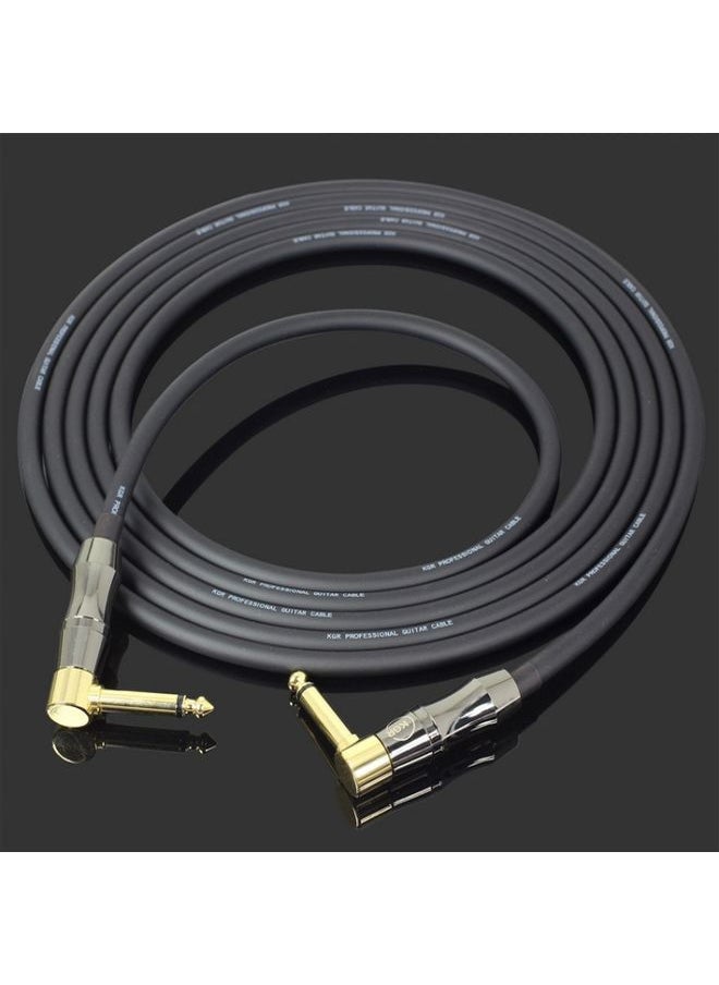 KGR Guitar Cable Keyboard Drum Audio Cable, Specification: 3m(Double Elbow Jack)