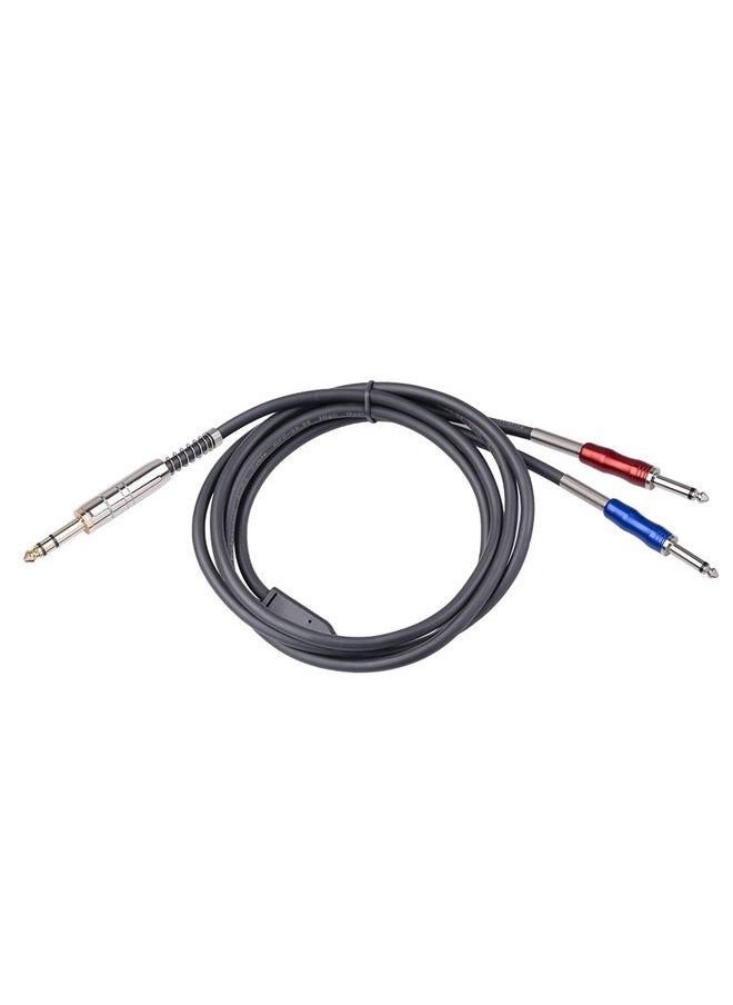 BLS0201-18 Stereo 6.35mm Male to Dual Mono 6.35mm Audio Cable, Length:1.8m