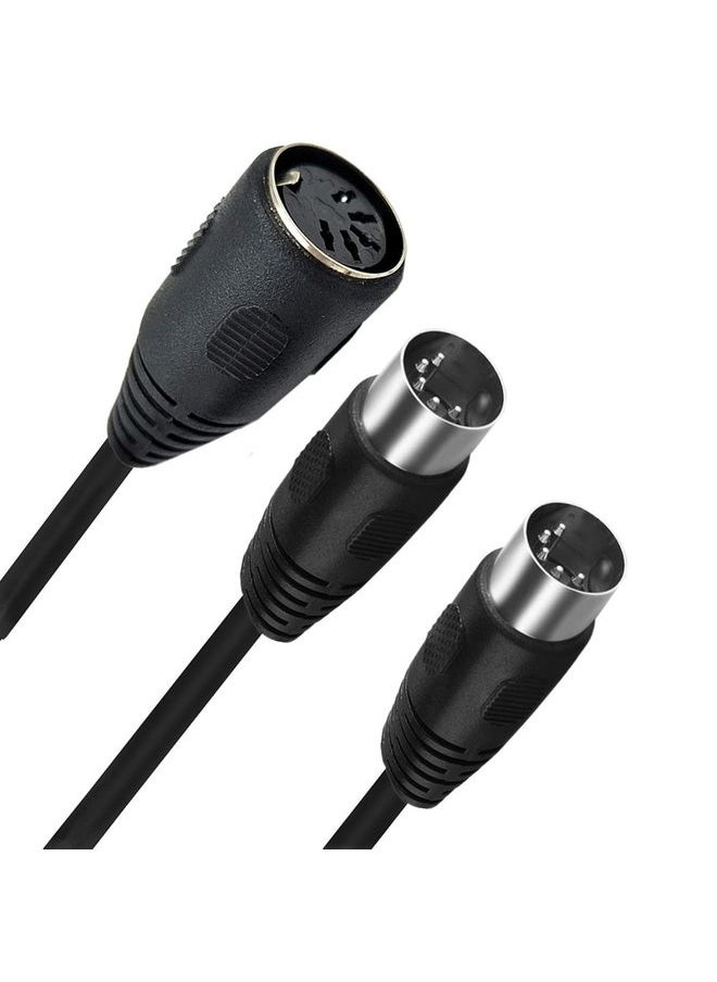 JUNSUNMAY MIDI 2 in 1 Din 5 Pin Male to Dual 2 Pin Female Cable Adapter, Cable Length: 50cm