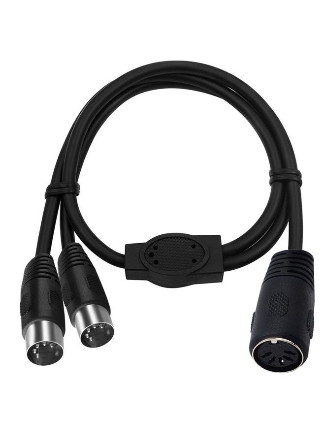 JUNSUNMAY MIDI 2 in 1 Din 5 Pin Male to Dual 2 Pin Female Cable Adapter, Cable Length: 50cm