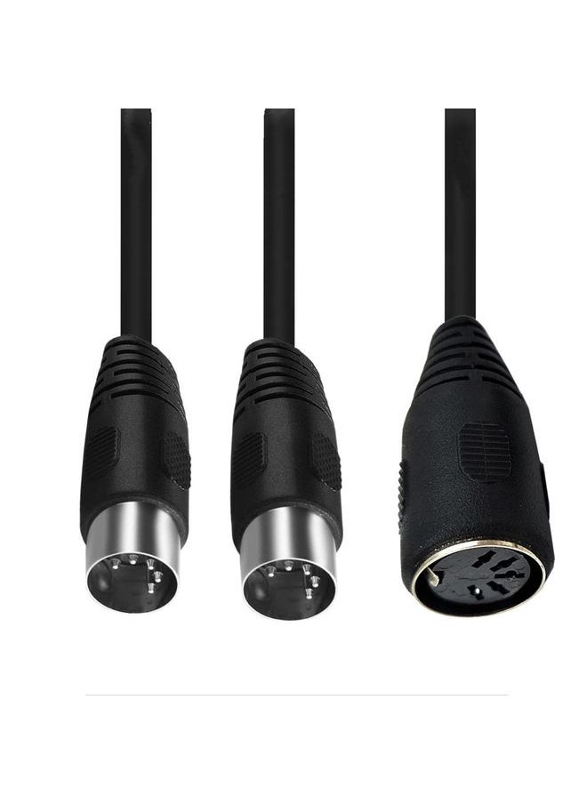 JUNSUNMAY MIDI 2 in 1 Din 5 Pin Male to Dual 2 Pin Female Cable Adapter, Cable Length: 50cm