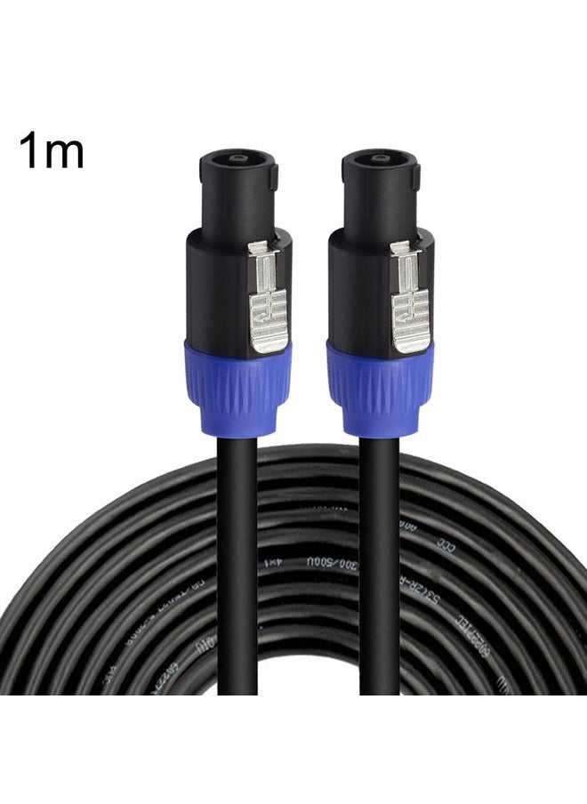 Male To Male Four Core Ohm Cable Audio Cable Ring Stage Speaker Cable 1m(Blue Black)