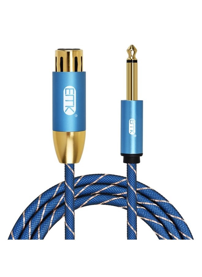 EMK KN603 2Pin 6.5mm Canon Line Balanced Audio Microphone Line,Cable Length: 1m(Blue)