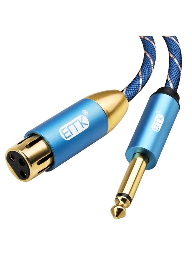 EMK KN603 2Pin 6.5mm Canon Line Balanced Audio Microphone Line,Cable Length: 1m(Blue)