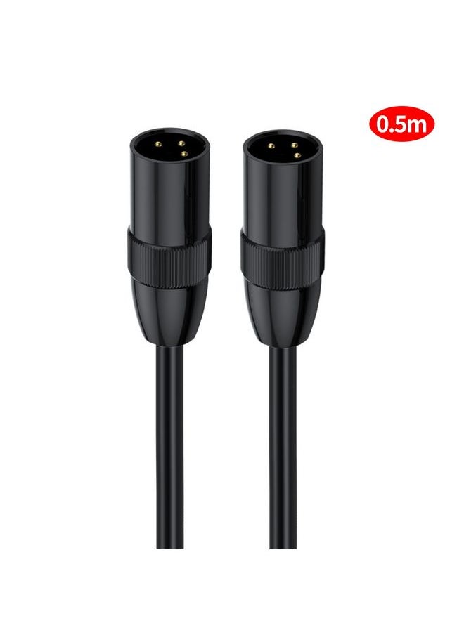 JUNSUNMAY XLR Male to Male Mic Cord 3 Pin Audio Cable Balanced Shielded Cable, Length:0.5m