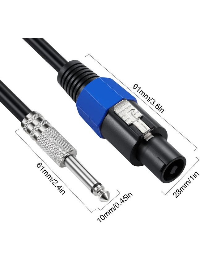 JUNSUNMAY Speakon Male to 6.35mm Male Audio Speaker Adapter Cable with Snap Lock, Length:6FT