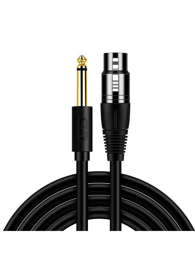 JINGHUA 6.5 Male To Female XLR Audio Cable 6.35 Three Core Balanced Microphone Mixer, Size: 10m(Black)