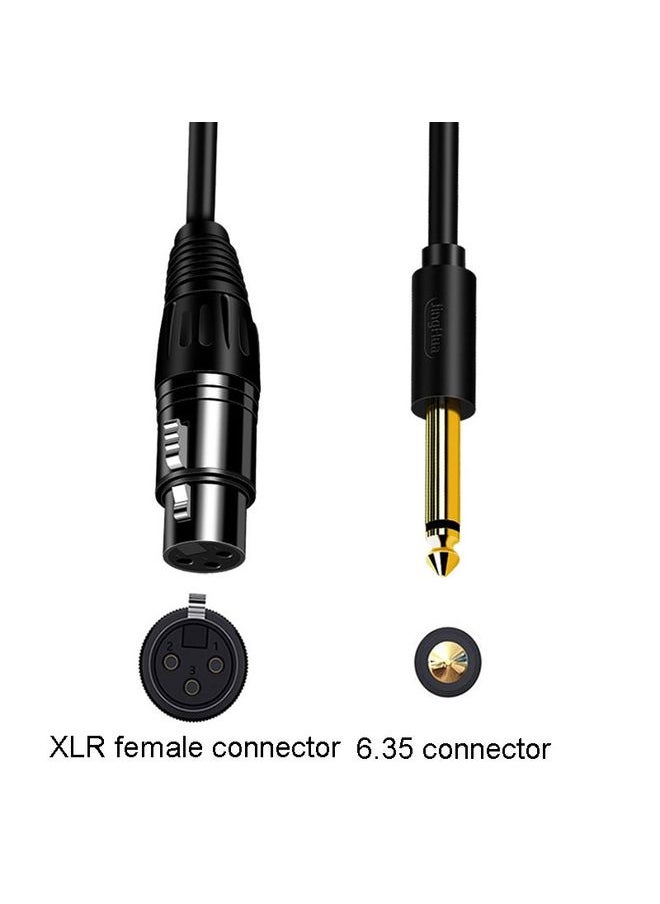 JINGHUA 6.5 Male To Female XLR Audio Cable 6.35 Three Core Balanced Microphone Mixer, Size: 10m(Black)