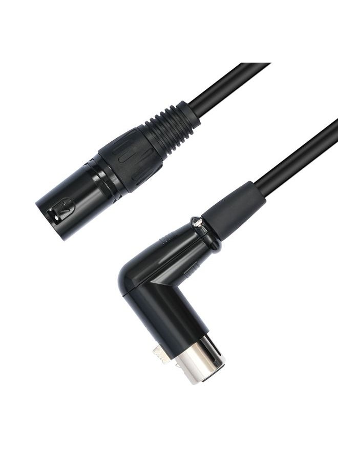 XK041L XLR 3pin Straight Male to Elbow Female Audio Cable, Length:10m(Black)