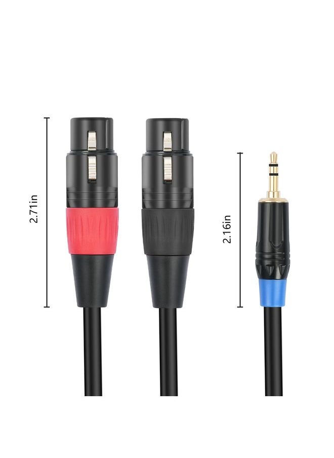 TC195BUXK107RE 3.5mm Male to Dual XLR 3pin Female Audio Cable, Length:1m(Black)