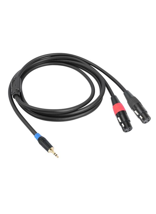 TC195BUXK107RE 3.5mm Male to Dual XLR 3pin Female Audio Cable, Length:1m(Black)