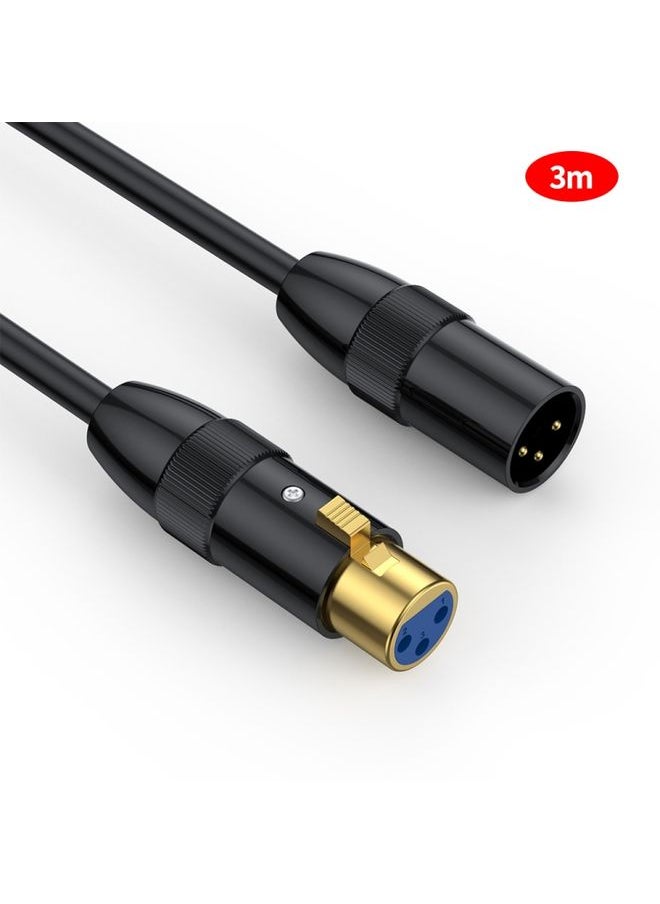 JUNSUNMAY XLR Male to Female Mic Cord 3 Pin Audio Cable Balanced Shielded Cable, Length:3m