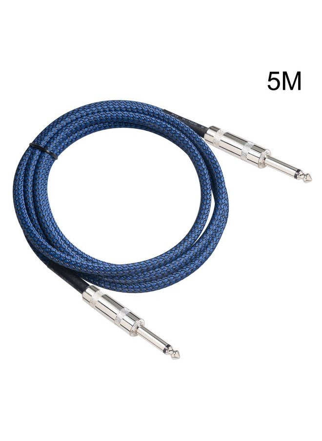 TC048BL 6.35mm Plug Male to Male Electric Guitar Mono Audio Cable, Length:5m