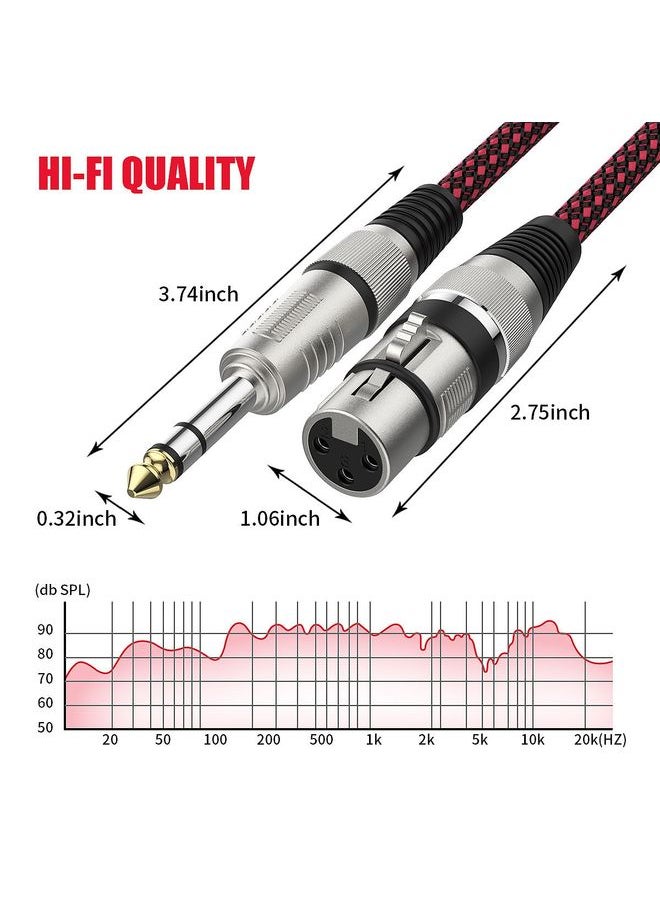 8m Red and Black Net TRS 6.35mm Male To Caron Female Microphone XLR Balance Cable