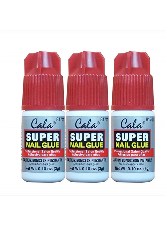 3 bottles Super nail Glue professional Salon Quality,Quick and Strong Nail liquid adhesive