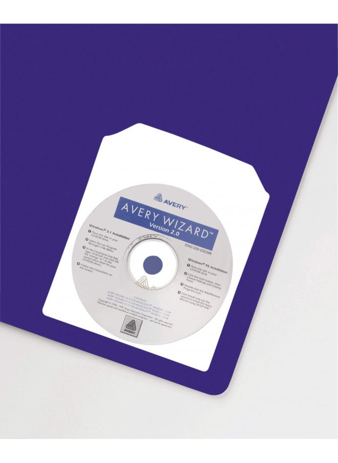 Avery Clear Self-Adhesive CD/DVD Storage Pages, Top Load with Flap, Pack of 10 (73721)