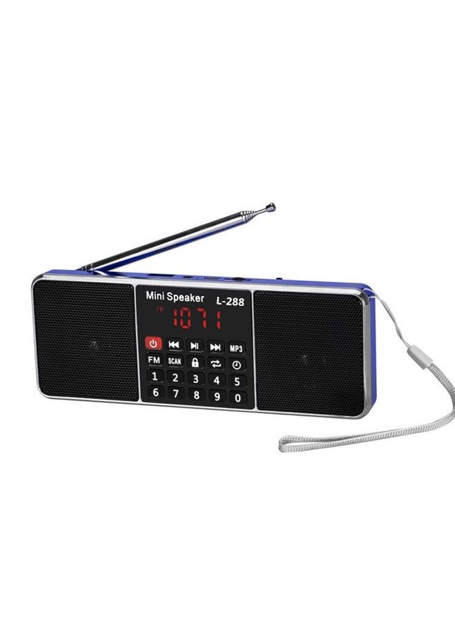 L-288FM Dual Speaker Radio MP3 Player Support TF Card/U Disk with LED Display(Blue)