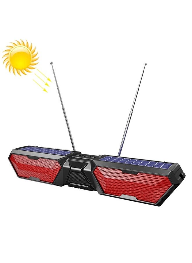 DV-880 Dual Solar Wireless Bluetooth Speaker Outdoor Long Radio(Red)