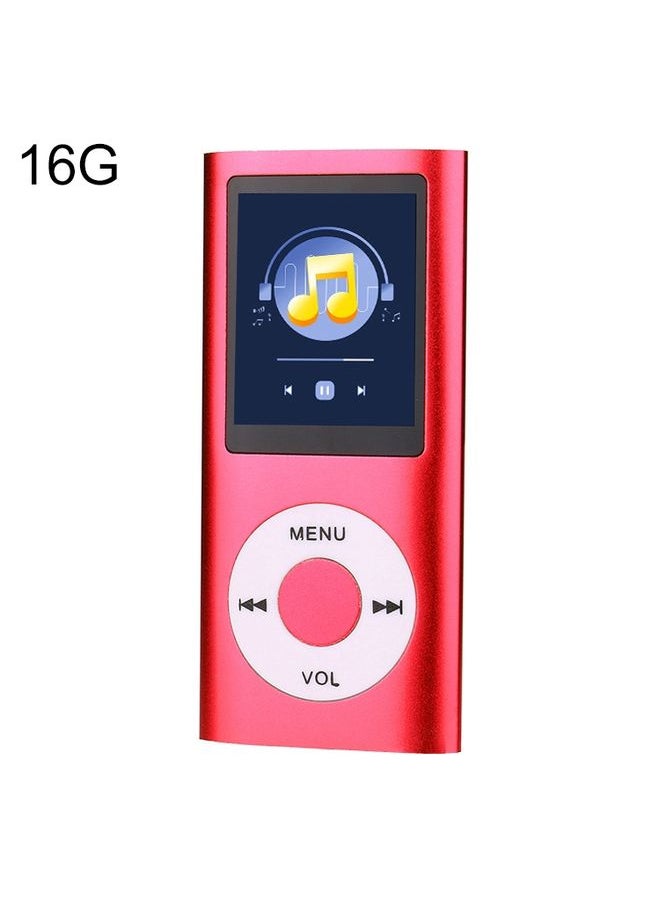 1.8 inch TFT Screen Metal MP4 Player With 16G TF Card+Earphone+Cable(Red)