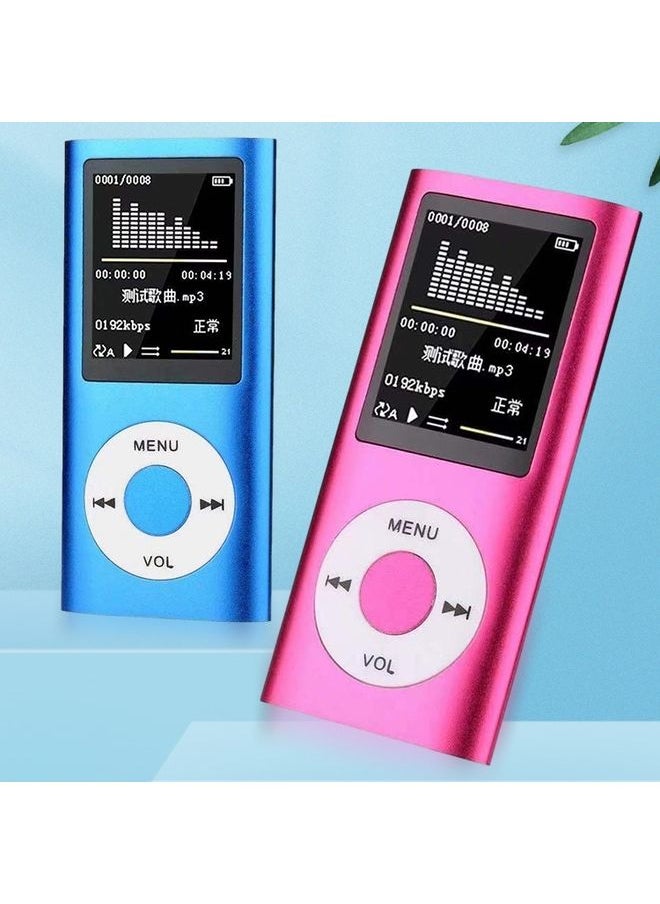 1.8 inch TFT Screen Metal MP4 Player With 8G TF Card+Earphone+Cable(Blue)