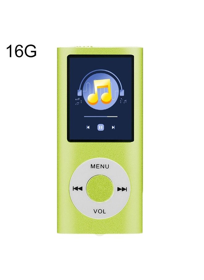 1.8 inch TFT Screen Metal MP4 Player With 16G TF Card+Earphone+Cable(Green)