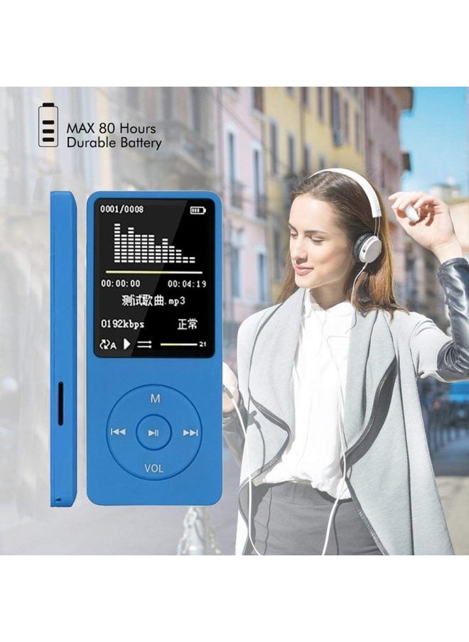 Fashion Portable LCD Screen FM Radio Video Games Movie MP3 MP4 Player Mini Walkman, Memory Capacity:4GB(Blue)