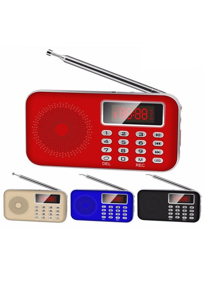 Y-619  FM/AM Mini Radio MP3 Rechargeable Music Player Support TF/SD Card with LED Display(Black)