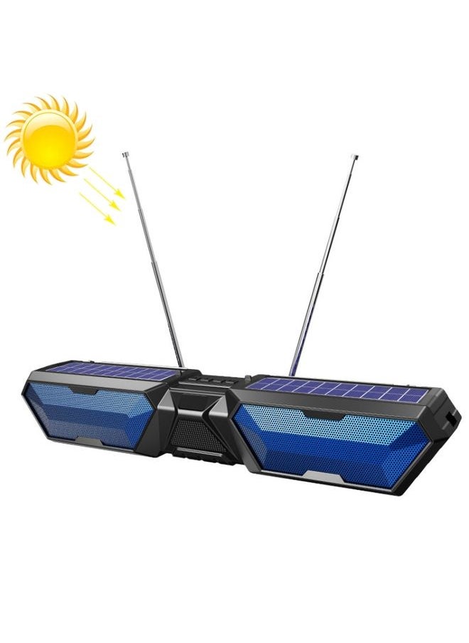 DV-880 Dual Solar Wireless Bluetooth Speaker Outdoor Long Radio(Blue)