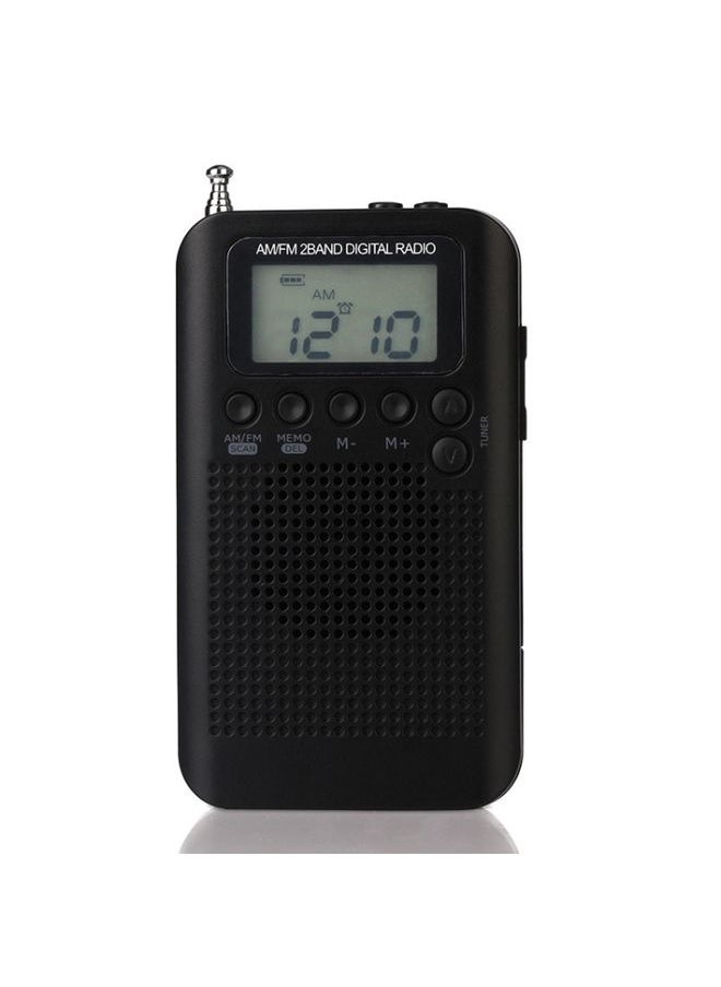 HRD-104 Mini Portable FM + AM Two Band Radio with Loudspeaker(Black)