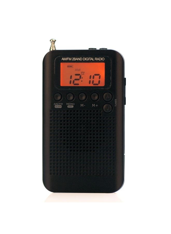 HRD-104 Mini Portable FM + AM Two Band Radio with Loudspeaker(Black)