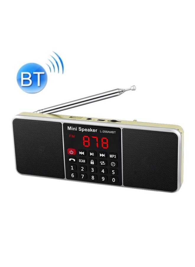 L-288AM  Bluetooth Dual Speaker Radio MP3 Player Support TF Card/U Disk with LED Display(Gold)