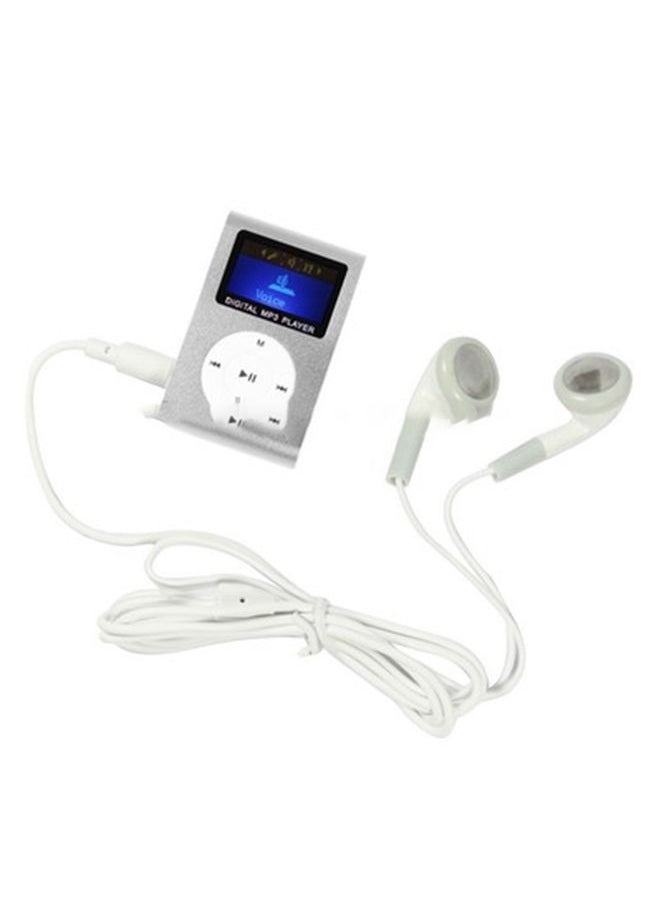 TF / Micro SD Card Slot MP3 Player with LCD Screen, Metal Clip(Silver)