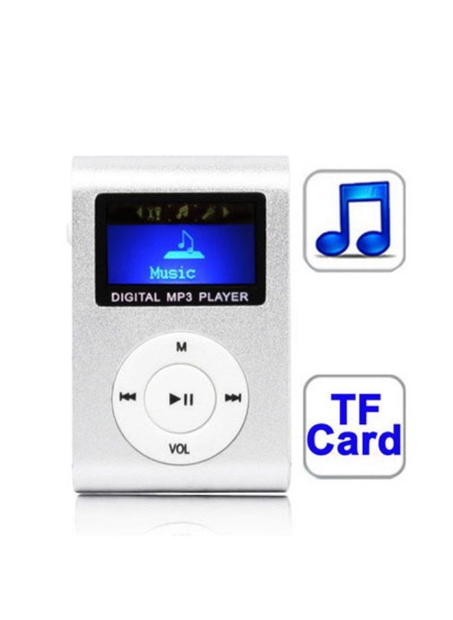 TF / Micro SD Card Slot MP3 Player with LCD Screen, Metal Clip(Silver)