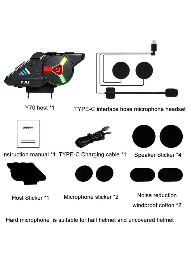 KUQIBAO Motorcycle Helmet Built-in Waterproof Bluetooth Earphone(Hard Microphone)