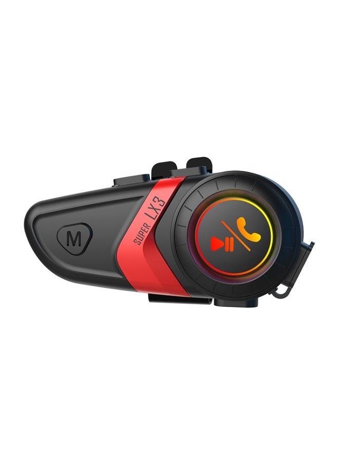 Motorcycle Helmet Call Music Navigation Bluetooth Headset, Color: Red(Hard Pipe Microphone)