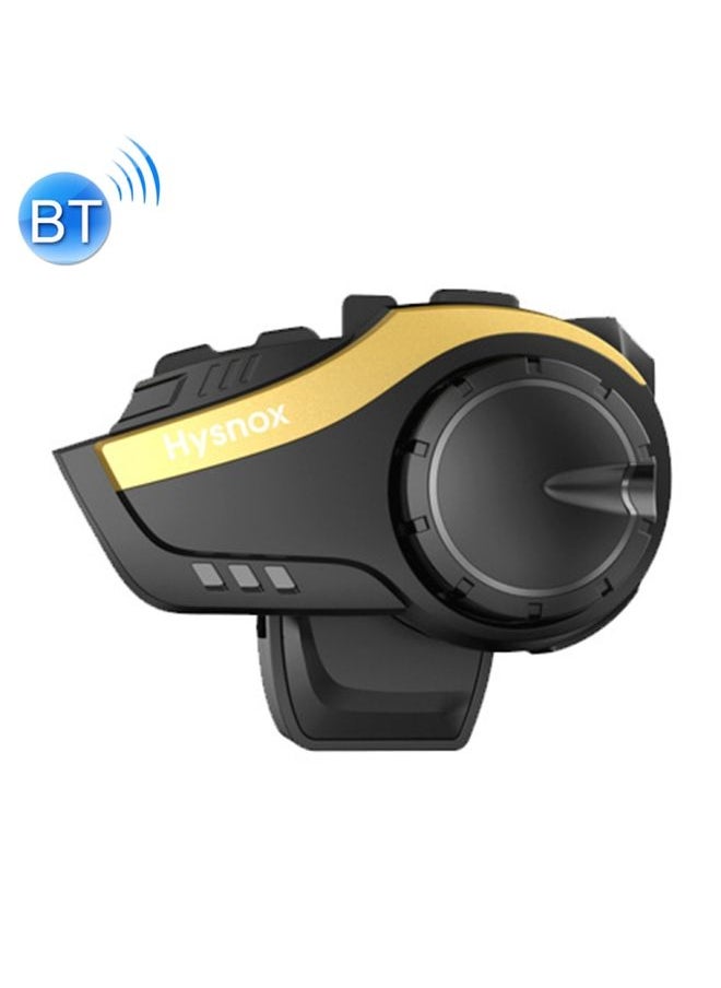 Hysnox HY-02 Bluetooth 5.0 Motorcycle Helmet Headset 2000M 6 Riders Intercom Headset (Gold)