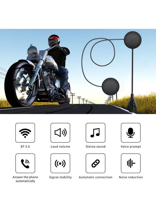 T6 Motorcycle Helmet Bluetooth V5.0 Headset