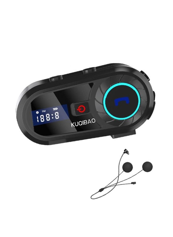 KUQIBAO Motorcycle Helmet Waterproof Bluetooth Headset With Screen(Soft Microphone)