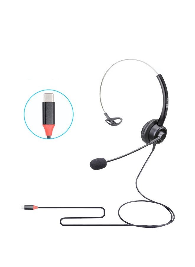 VT200 Single Ear Telephone Headset Operator Headset With Mic,Spec: Type-C