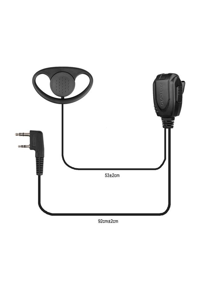 RETEVIS RE-3224 K 2 Pin D-type Earhook Earphone Microphone for H777/RT21/RT22/RT24/RT1/ RT3/RT81