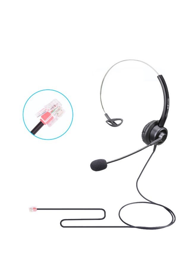 VT200 Single Ear Telephone Headset Operator Headset With Mic,Spec: Crystal Head