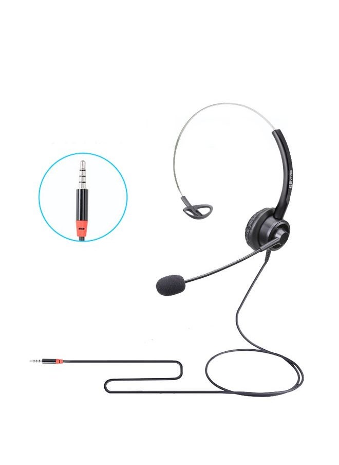 VT200 Single Ear Telephone Headset Operator Headset With Mic,Spec: 3.5mm Single Plug