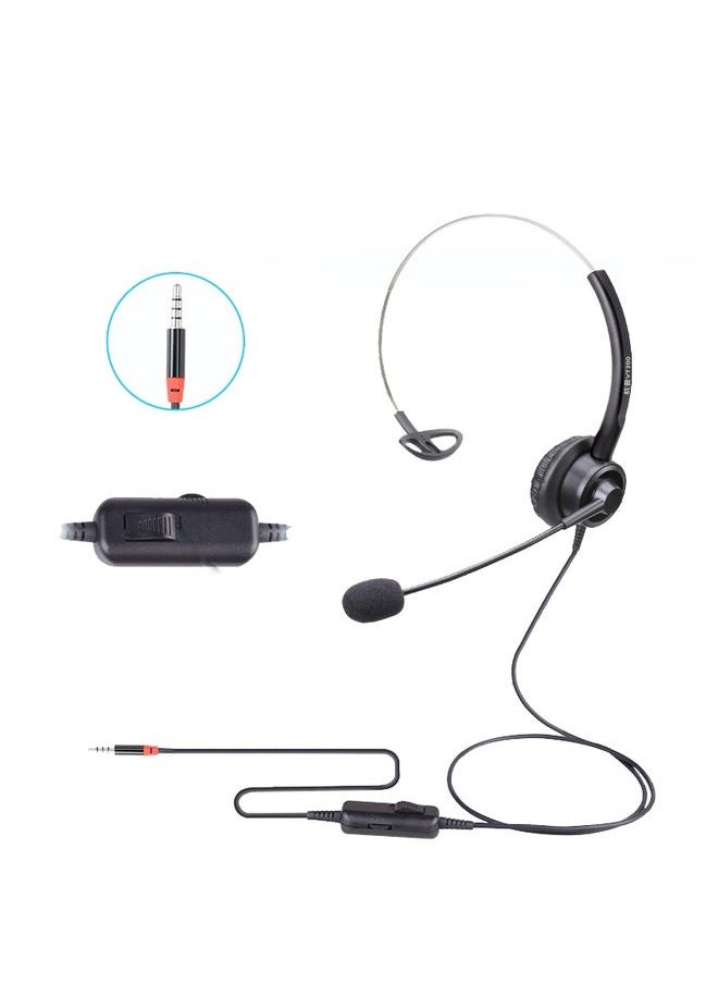 VT200 Single Ear Telephone Headset Operator Headset With Mic,Spec: 3.5mm Single Plug with Tuning