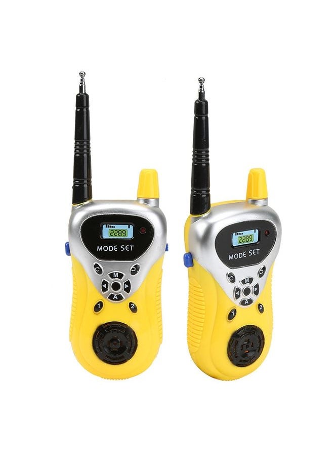 1 Pair Intelligent Wireless Call Walkie-Talkie Remote Dialogue Interactive Children Toys(Yellow)