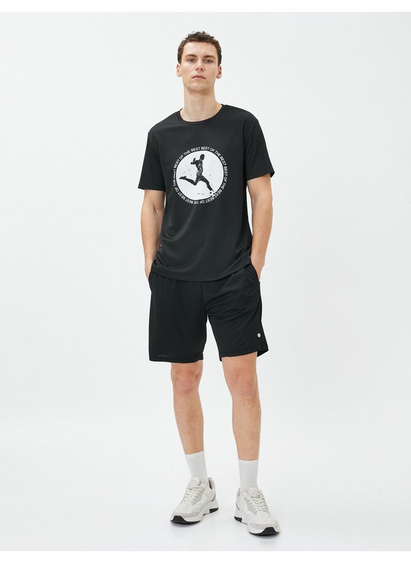 Sports T-Shirt Printed Football Theme Crew Neck Short Sleeve